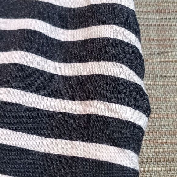 LOFT Black and Tan Striped Midi Dress - Picture 3 of 5